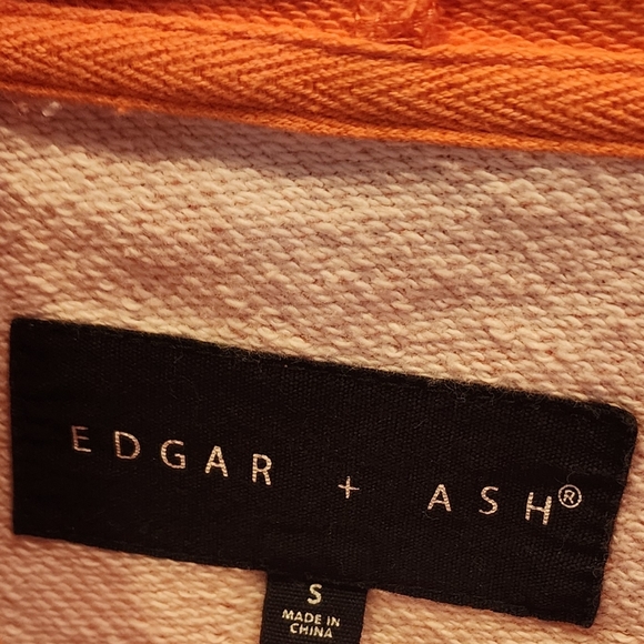 Edgar & Ash Men's Small Orange Hooded Sweatshirt No String - Picture 5 of 5